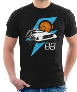 Back to the Future 88 Clock And Delorean Mens T Shirt 1