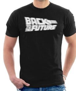 Back to the Future Blurred White Logo Mens T Shirt 1