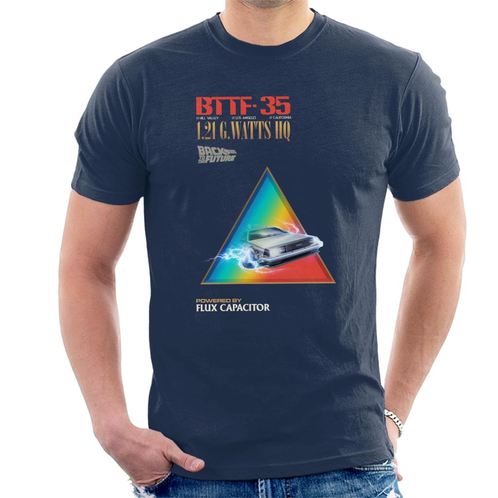 Back to the Future Delorean 1 21 G Watts Hq Colour Fade Men's T-Shirt Back to the Future Delorean 1 21 G Watts Hq Colour Fade Men's T-Shirt