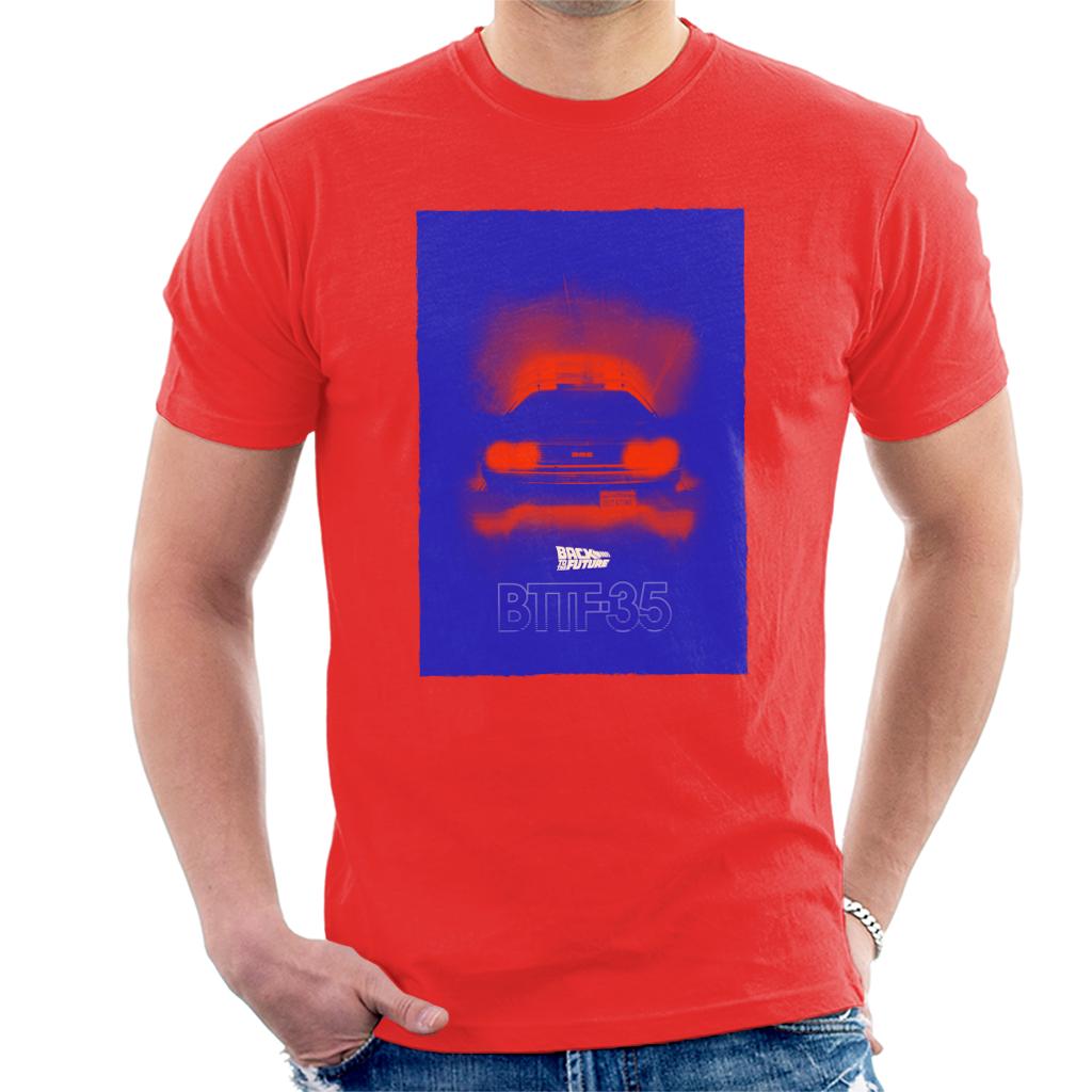 Back to the Future Delorean 35 Red Headlights Men's T-Shirt Back to the Future Delorean 35 Red Headlights Men's T-Shirt