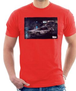 Back to the Future Delorean Cinematic Design Mens T Shirt 2