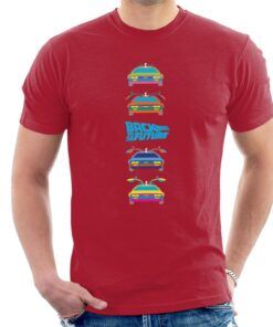 Back to the Future Delorean Doors Opening Colourful Design Men's T-Shirt 1 Back to the Future Delorean Doors Opening Colourful Design Mens T Shirt 2