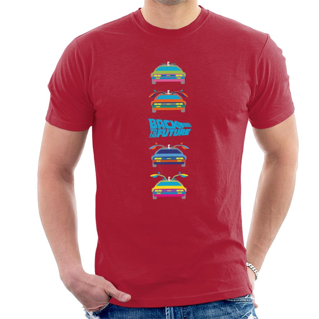 Back to the Future Delorean Doors Opening Colourful Design Men's T-Shirt Back to the Future Delorean Doors Opening Colourful Design Men's T-Shirt