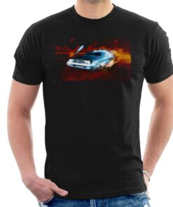 Back to the Future Delorean Electric Charged Take Off Men’s T-Shirt