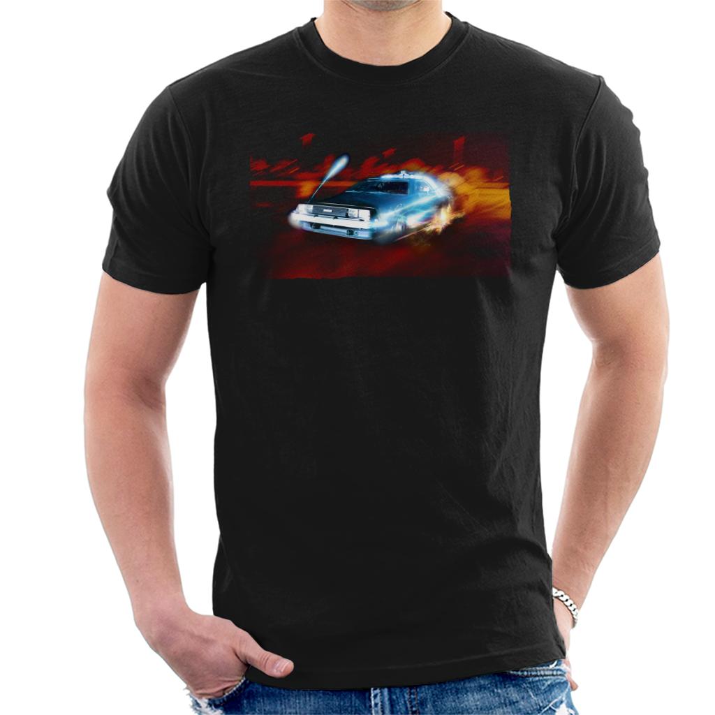 Back to the Future Delorean Electric Charged Take Off Men's T-Shirt Back to the Future Delorean Electric Charged Take Off Men's T-Shirt