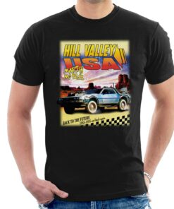 Back to the Future Delorean Hill Valley USA Marty Mcfly Mens T Shirt 1