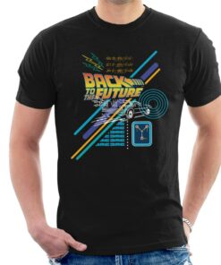 Back to the Future Delorean Outline Countdown Mens T Shirt 1