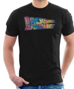 Back to the Future Mist Gradient Logo Mens T Shirt 1