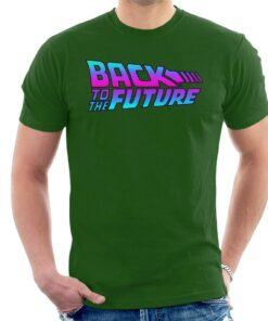 Back to the Future Pink And Blue Gradient Logo Men's T-Shirt 1 Back to the Future Pink And Blue Gradient Logo Mens T Shirt 2