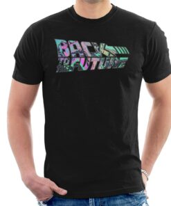 Back to the Future Psychedelic Marble Logo Mens T Shirt 1