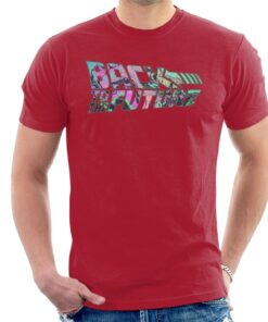 Back to the Future Psychedelic Marble Logo Mens T Shirt 2
