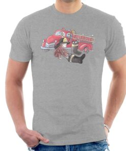 Curious George Balloon Fire Department Truck Mens T Shirt 1