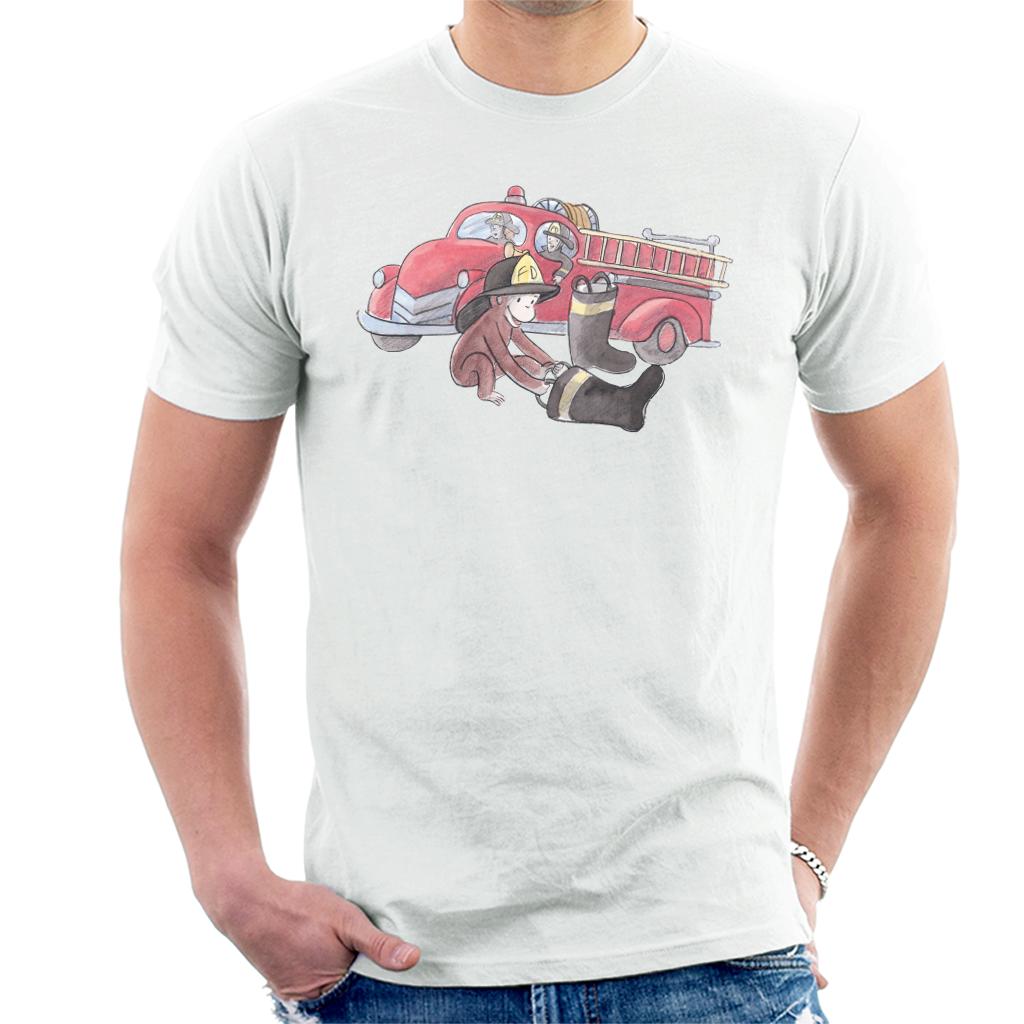 Curious George Balloon Fire Department Truck Men's T-Shirt Curious George Balloon Fire Department Truck Men's T-Shirt