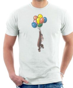 Curious George Balloon Flying Hat Men's T-Shirt 2 Curious George Balloon Flying Hat Mens T Shirt 3