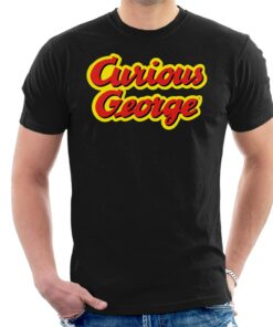Curious George Big Outlined Logo Font Mens T Shirt 1