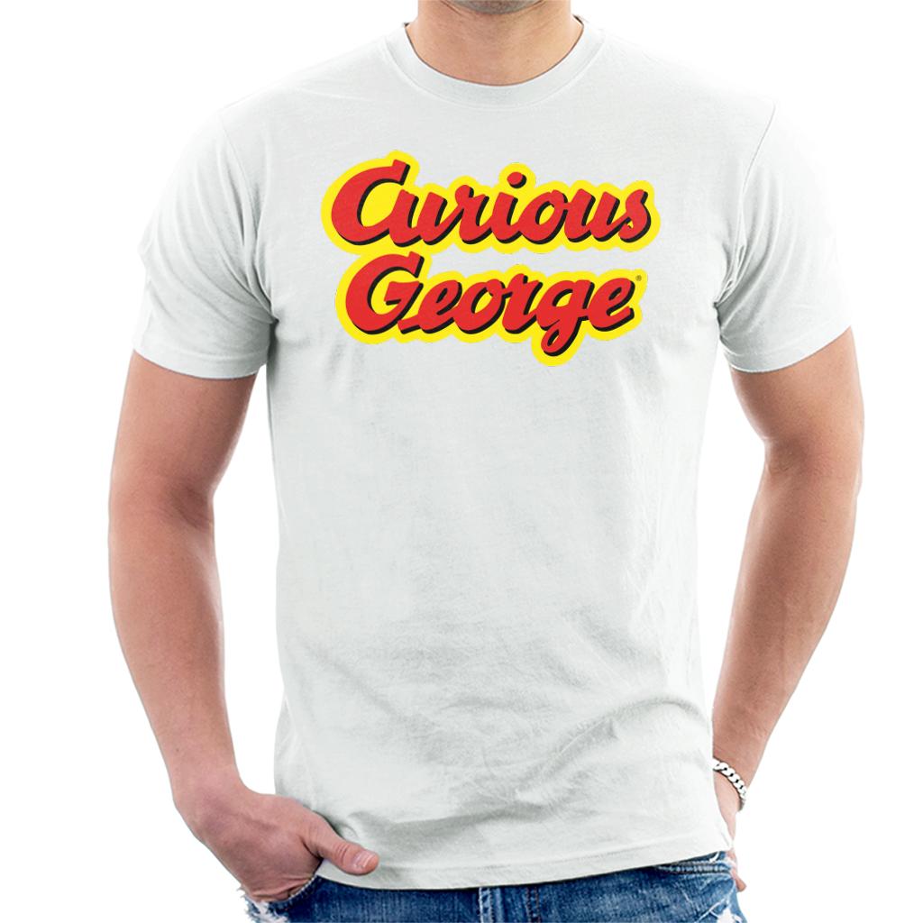 Curious George Big Outlined Logo Font Men's T-Shirt Curious George Big Outlined Logo Font Men's T-Shirt