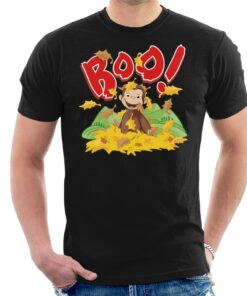 Curious George Boo In The Leaves Mens T Shirt 1