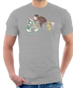 Curious George Cooking Mens T Shirt 1