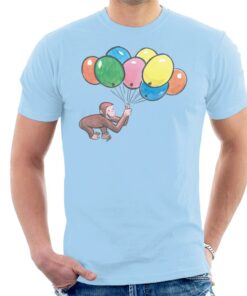 Curious George Holding Balloons Men's T-Shirt 1 Curious George Holding Balloons Mens T Shirt 2