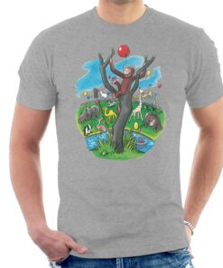 Curious George In A Tree At The Zoo Mens T Shirt 1