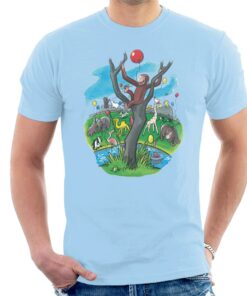 Curious George In A Tree At The Zoo Mens T Shirt 2