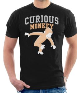 Curious George Monkey Sports Font Mens T Shirt 1