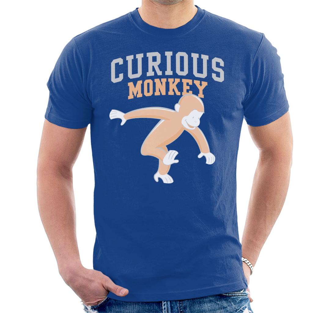 Curious George Monkey Sports Font Men's T-Shirt Curious George Monkey Sports Font Men's T-Shirt