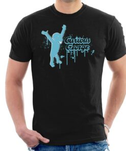 Curious George Paint Drip Logo Mens T Shirt 1
