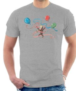 Curious George Party Balloons Mens T Shirt 1