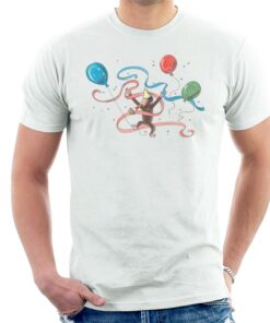 Curious George Party Balloons Men's T-Shirt 2 Curious George Party Balloons Mens T Shirt 3