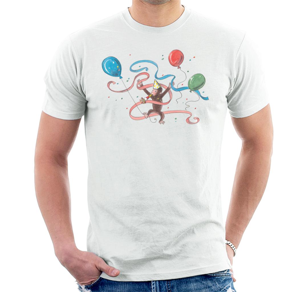 Curious George Party Balloons Men's T-Shirt Curious George Party Balloons Men's T-Shirt