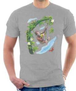 Curious George Vine Hammock And Banana Mens T Shirt 1