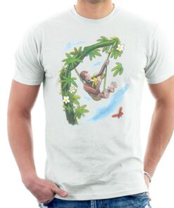 Curious George Vine Hammock And Banana Mens T Shirt 3